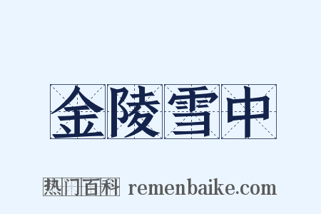 金陵雪中是什么意思的图片